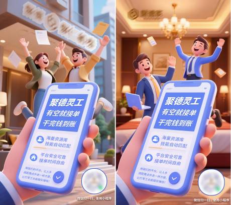 源文件下载【小程序平台招聘海报】编号：67310030896806326