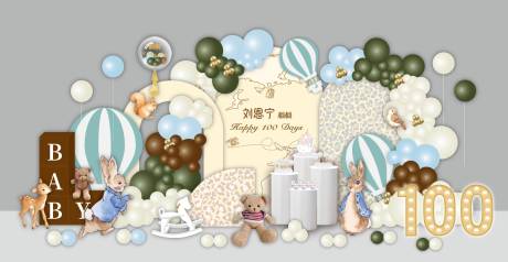 彼得兔可爱童趣周岁宴生日宴布置