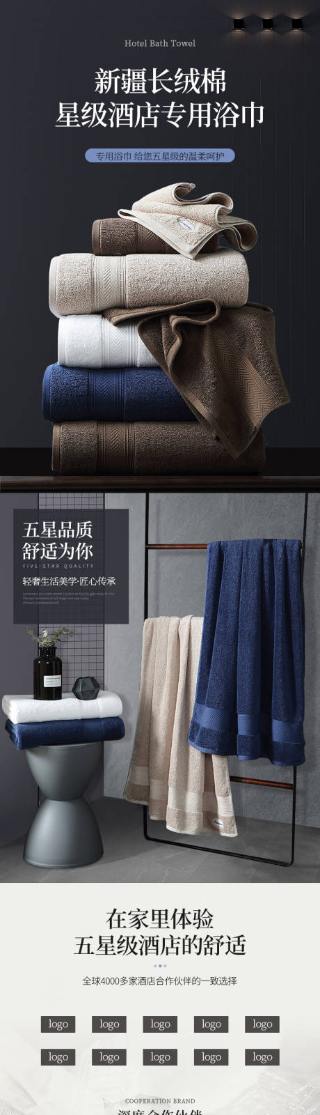 源文件下載【酒店浴巾電商產品詳情頁】編號：24150030943827747