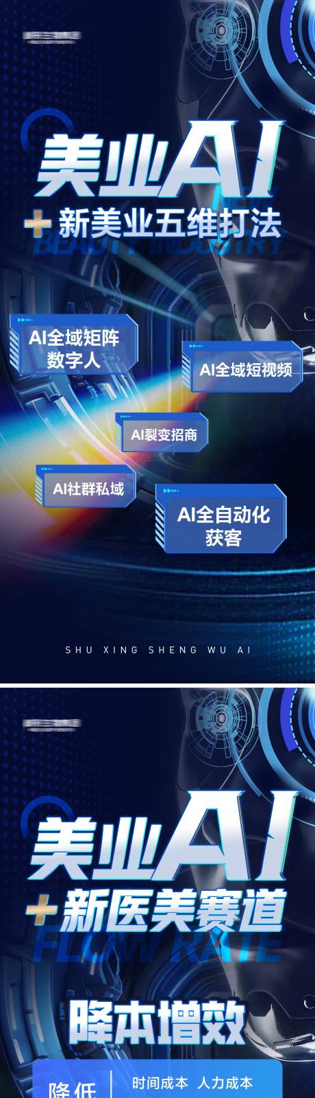 源文件下载【医美AI人工智能招商海报】编号：57150030976197023
