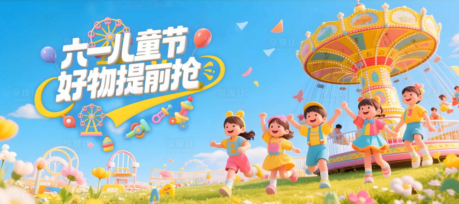 源文件下載【享設計】搜索編號：92610030987694809【兒童節橫版海報】