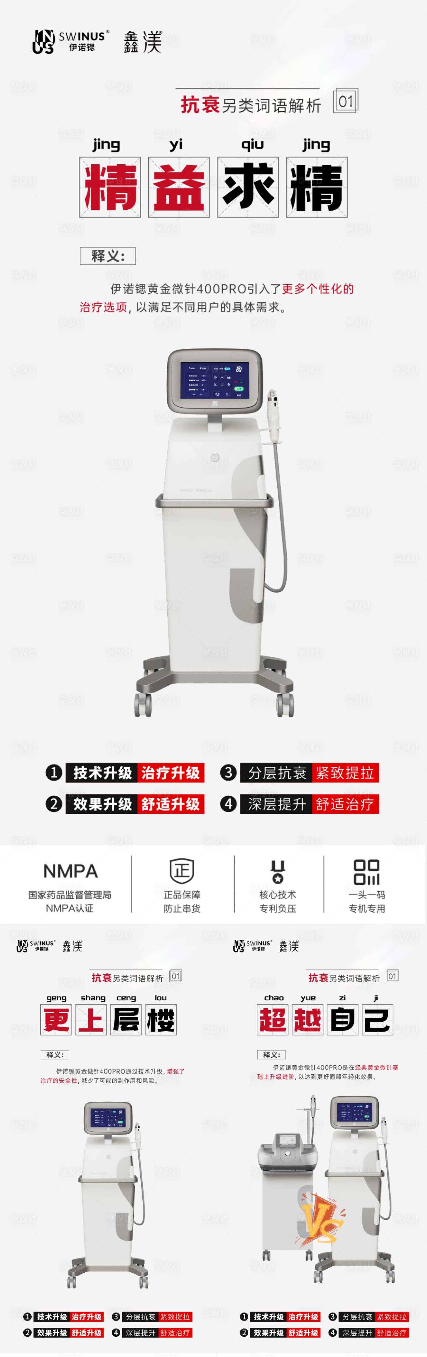 源文件下载【享设计】搜索编号：98740030652554820【伊诺锶黄金微针医美创意朋友圈】