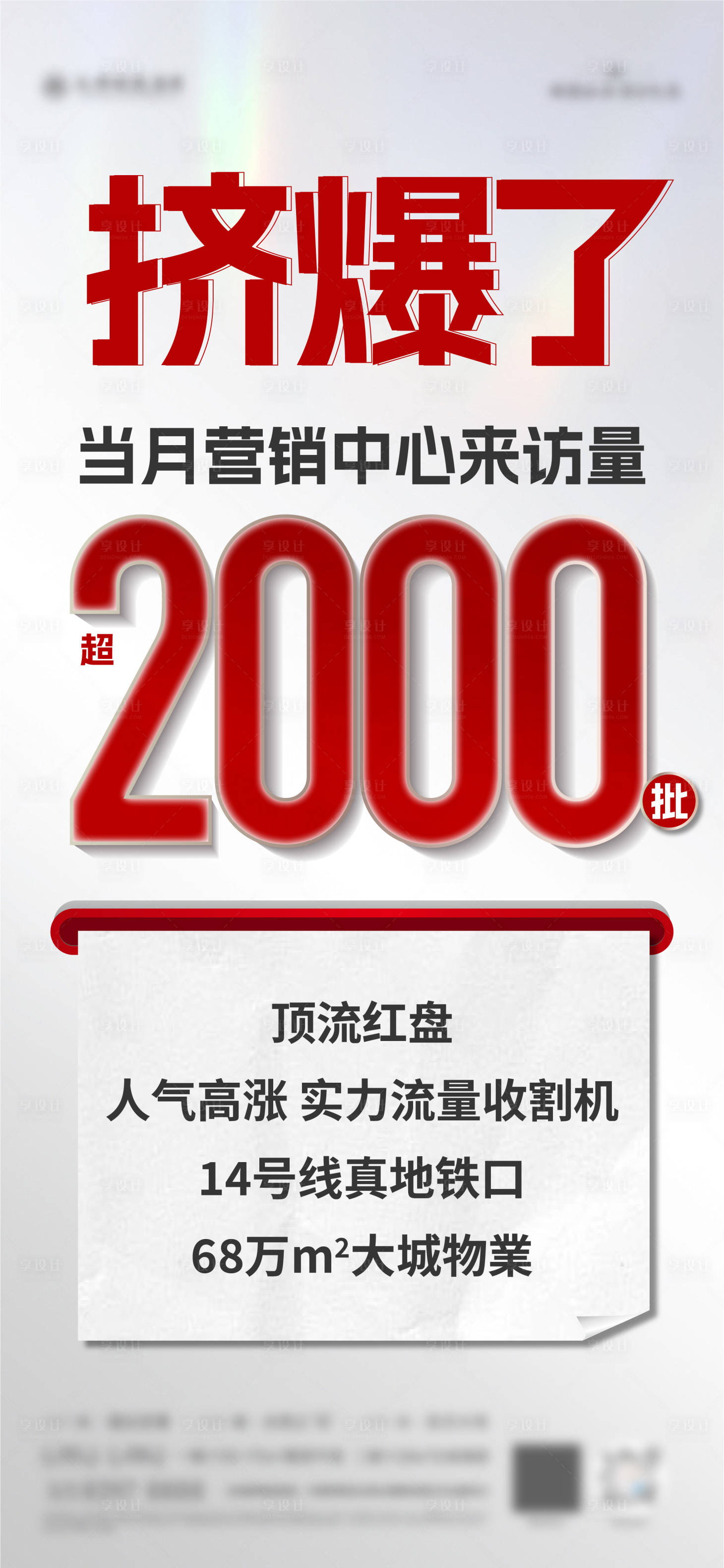 源文件下载【享设计】搜索编号：46830030908227703【地产来访量大字报海报】