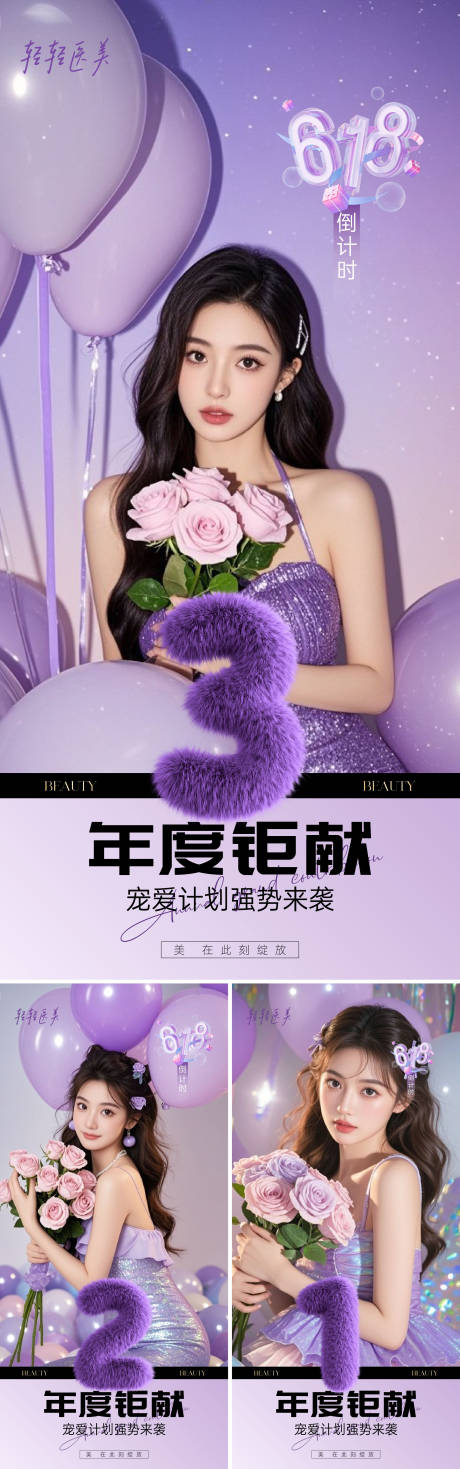 源文件下载【医美618倒计时海报】编号：60870031069942442