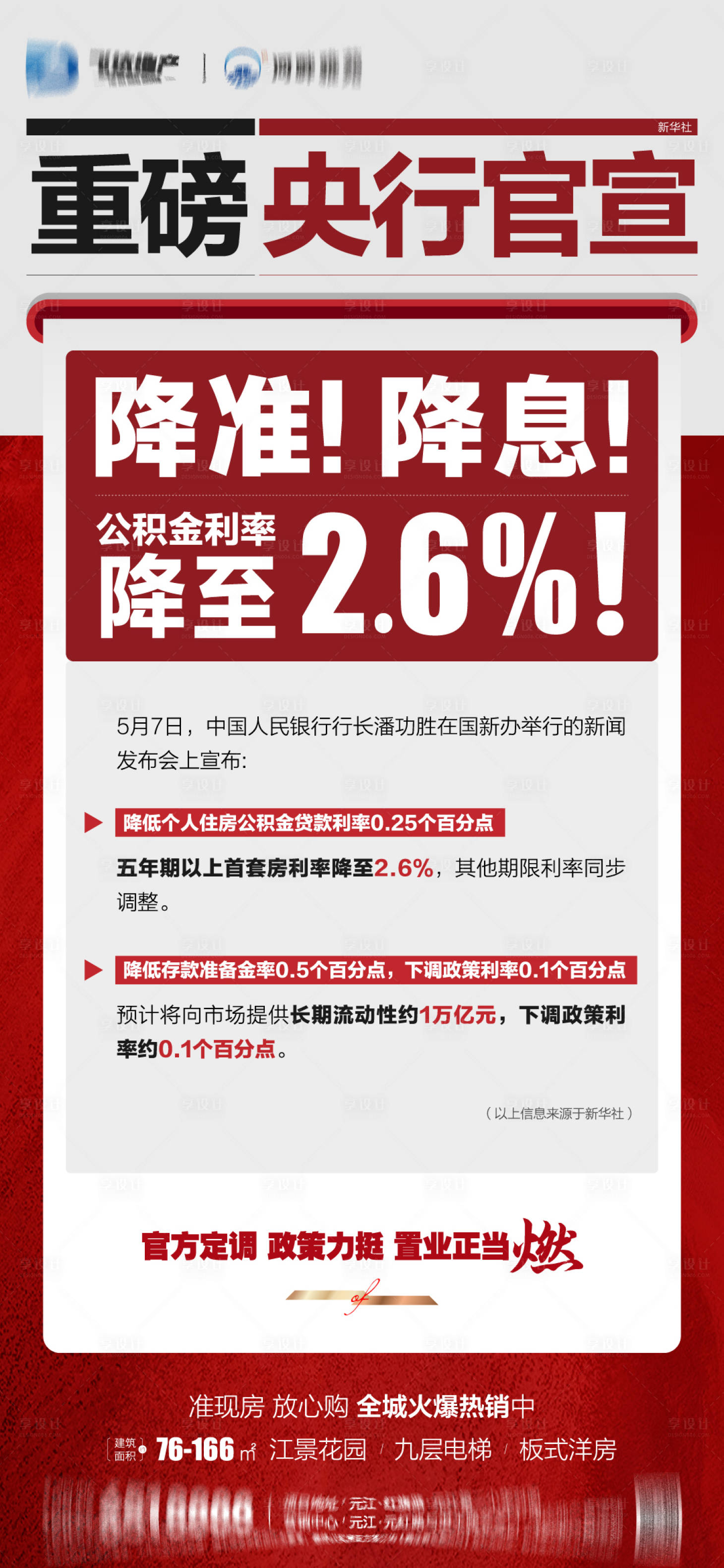 源文件下載【享設計】搜索編號：36860030589978633【地產政策利好海報】