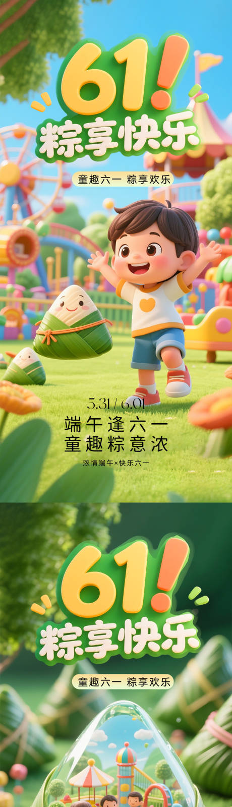 源文件下载【享设计】搜索编号：67720030759247780【端午六一双节海报】