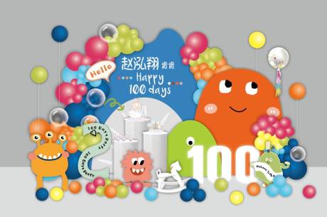 源文件下载【小怪兽儿童生日宴 】编号：62520030873209408