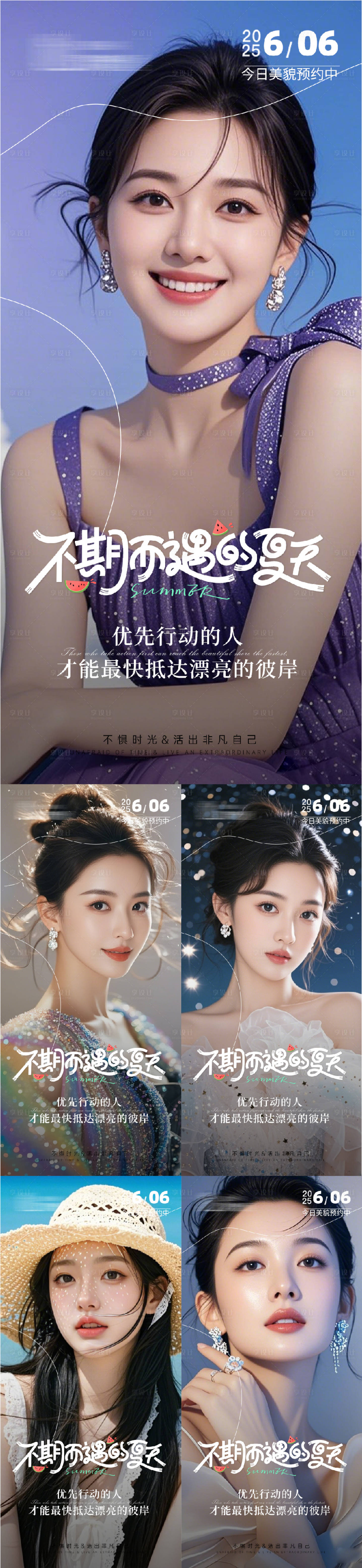 源文件下载【享设计】搜索编号：16810031092616806【医美早安人物系列海报】