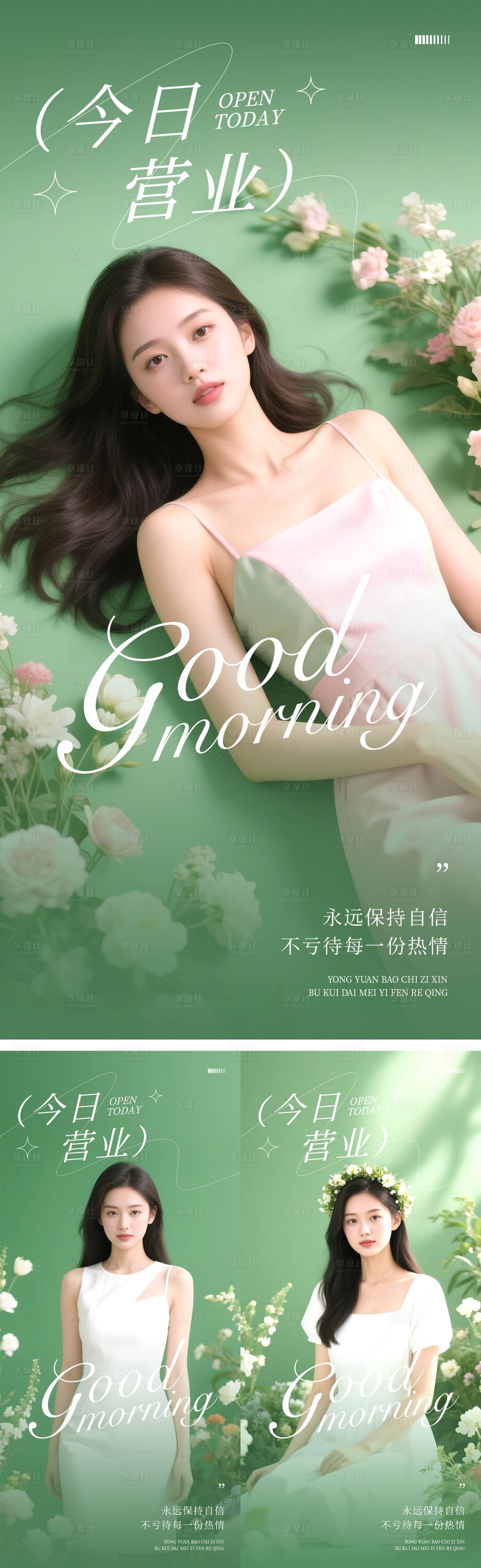 源文件下载【享设计】搜索编号：25700030535642129【医美早安人物系列海报】