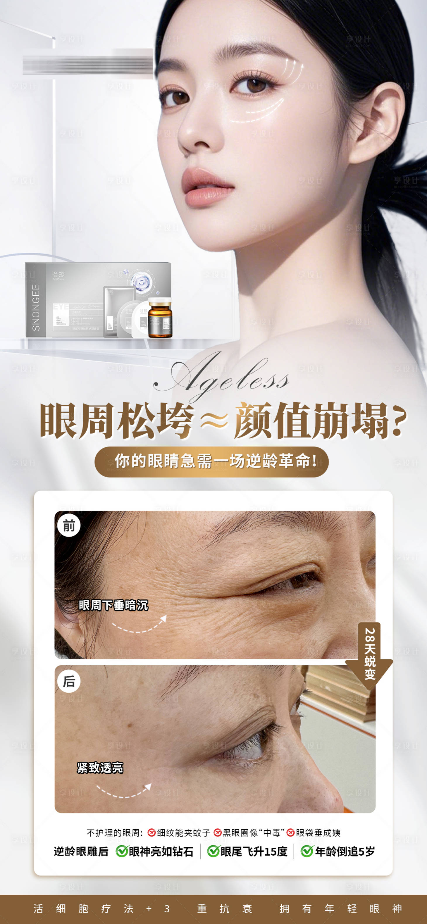 源文件下載【享設計】搜索編號：76410030994634214【眼部產品對比海報】