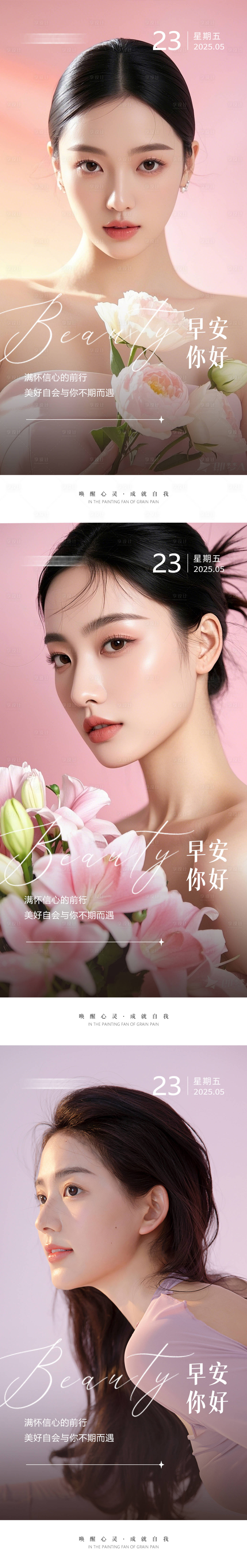 源文件下载【享设计】搜索编号：97510030902035297【医美早安人物海报】