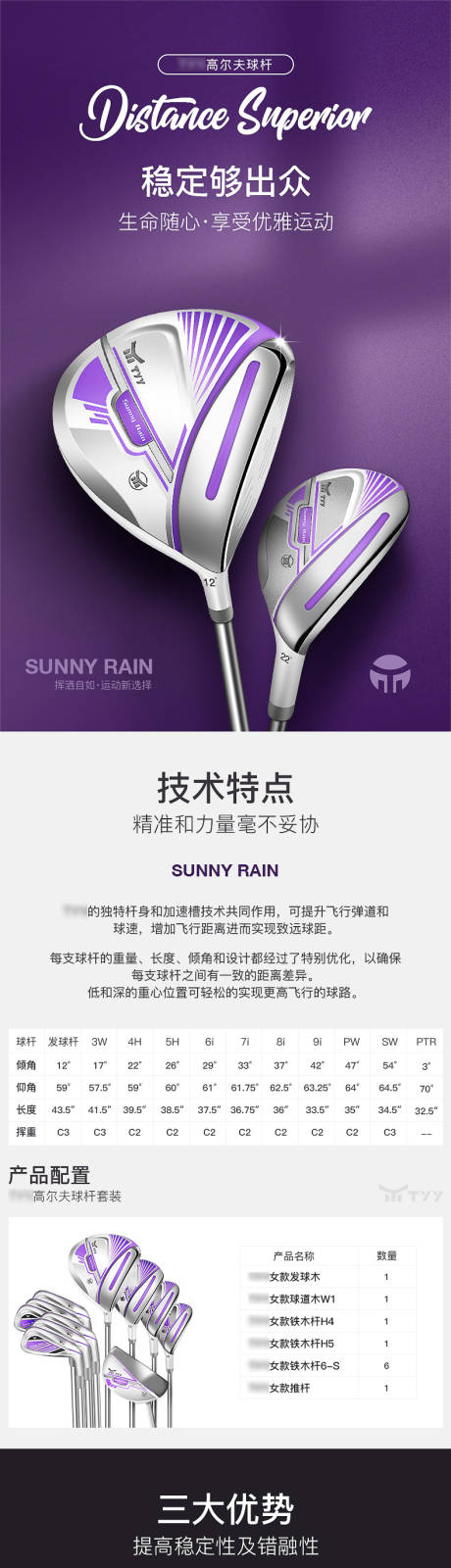 高尔夫球杆详情页