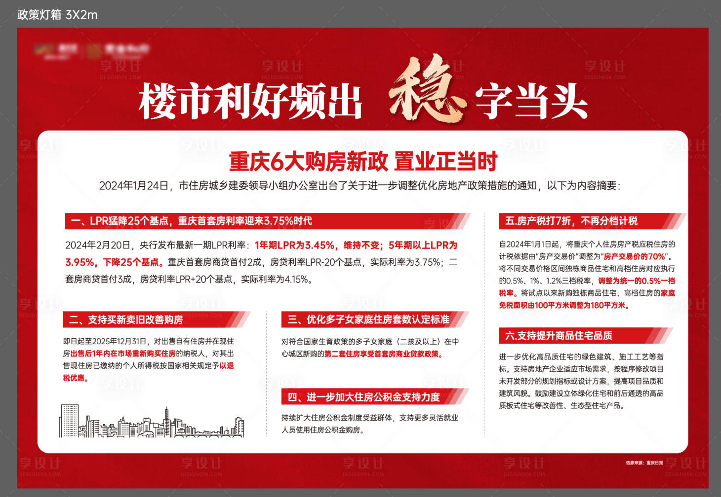 源文件下載【享設計】搜索編號：66020030642423620【地產政策利好燈箱】