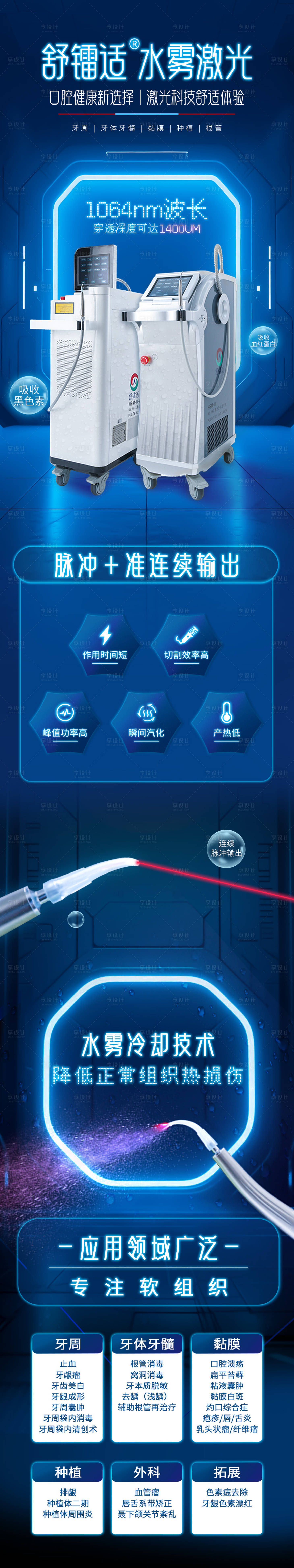 源文件下載【享設計】搜索編號：72230030834258655【藍色科技激光設備長圖詳情頁】