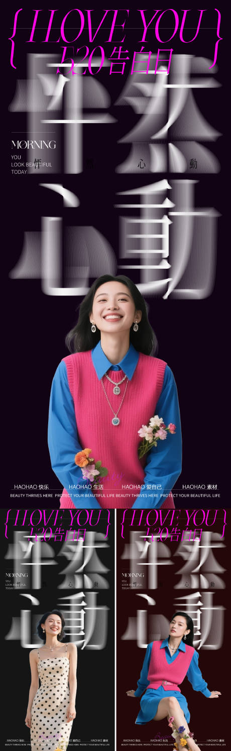源文件下载【520告白日情人节系列海报】编号：72750030665513954