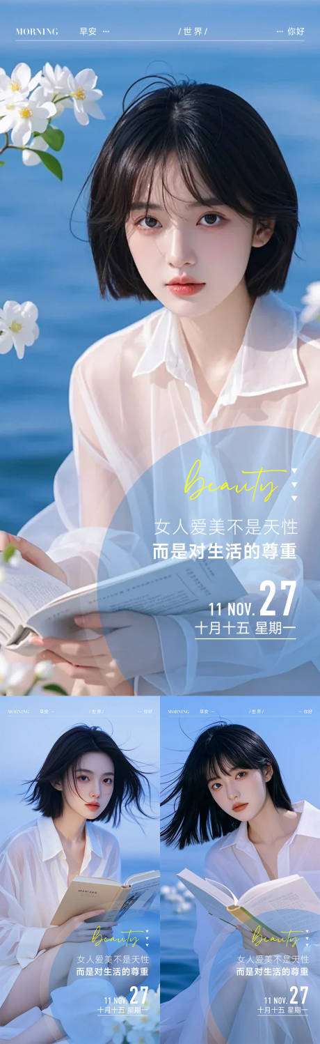 源文件下載【享設計】搜索編號：38790031059513591【早安醫美系列海報】