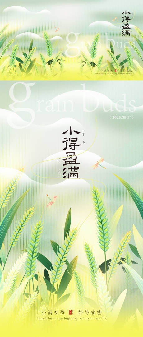 源文件下载【小满节气海报设计】编号：66930030647657767