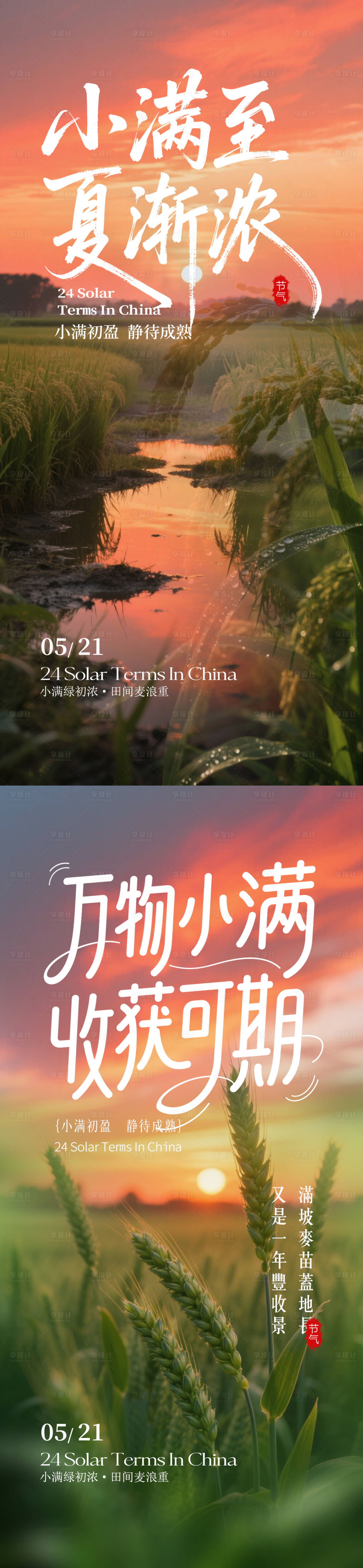 源文件下載【享設(shè)計】搜索編號：23590030798065785【小滿二十四節(jié)氣海報】