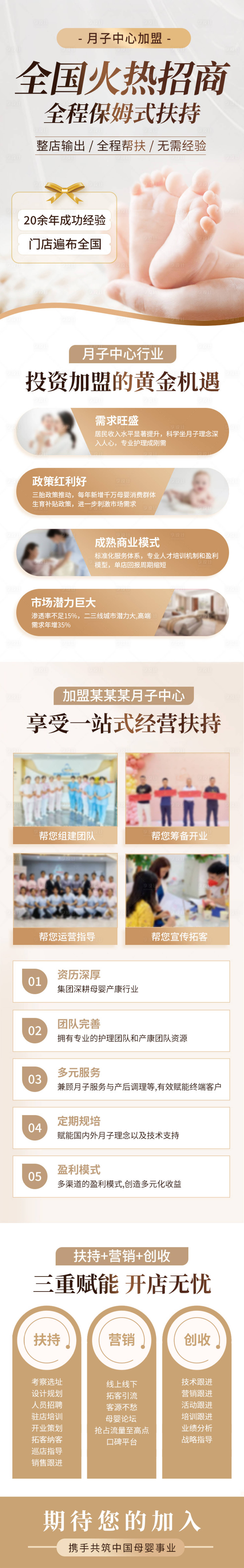 源文件下载【享设计】搜索编号：38120031060487414【月子中心招商加盟落地页】