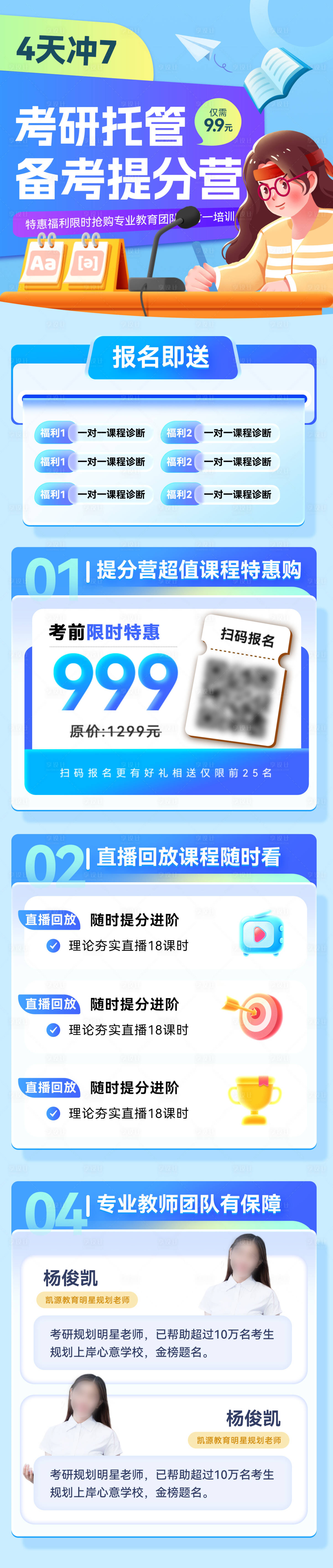 源文件下載【享設計】搜索編號：54870030975187100【考研托管課程備考培訓班提分營活動長圖】