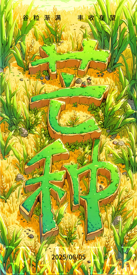 源文件下载【芒种节气海报】编号：28810030887874683