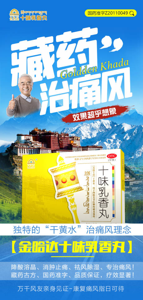 痛风高尿酸药品宣传海报