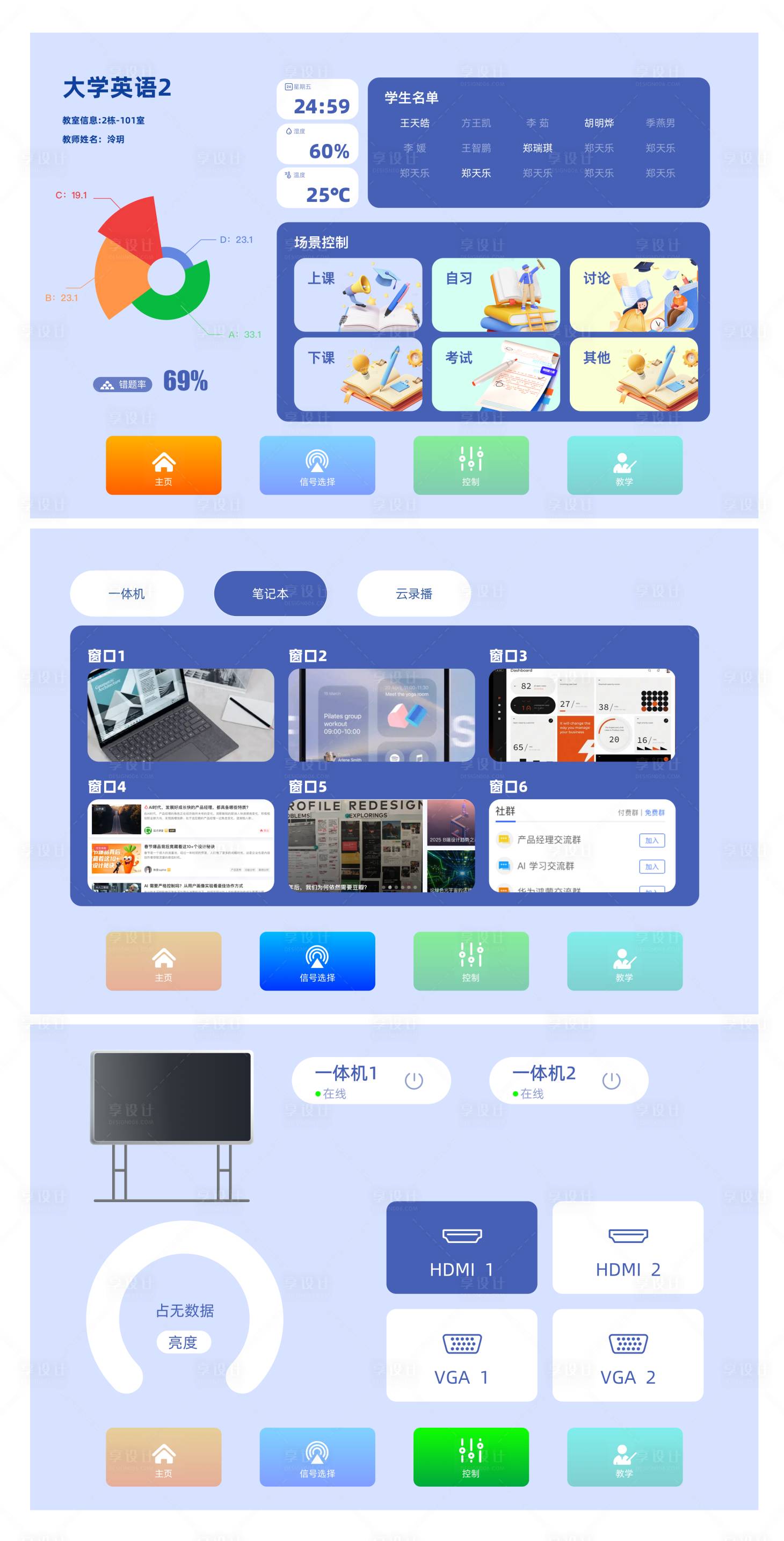 源文件下载【享设计】搜索编号：64620030866164939【校园物联网UI设计】