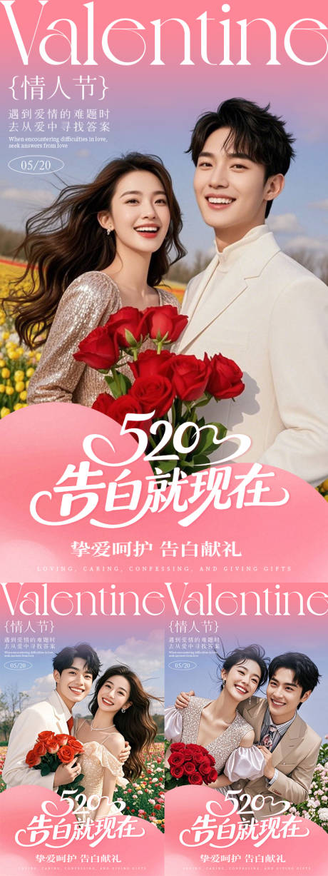 源文件下载【享设计】搜索编号：78160030578727495【医美520情人节促销系列海报】