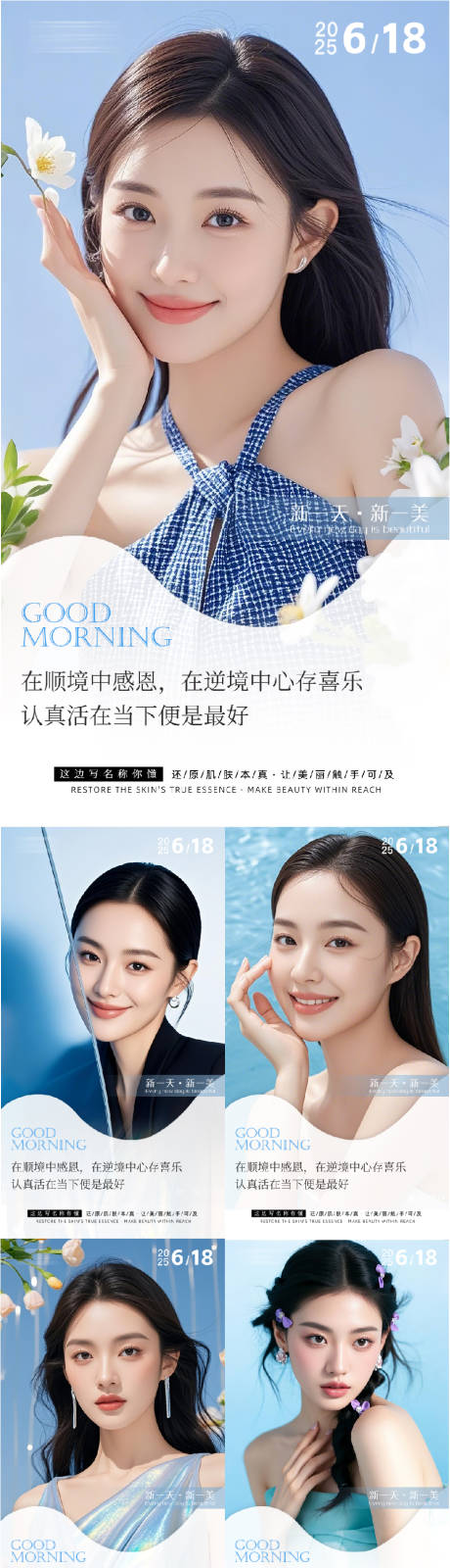 源文件下載【醫美早安夏日系列海報】編號：93770031091975619
