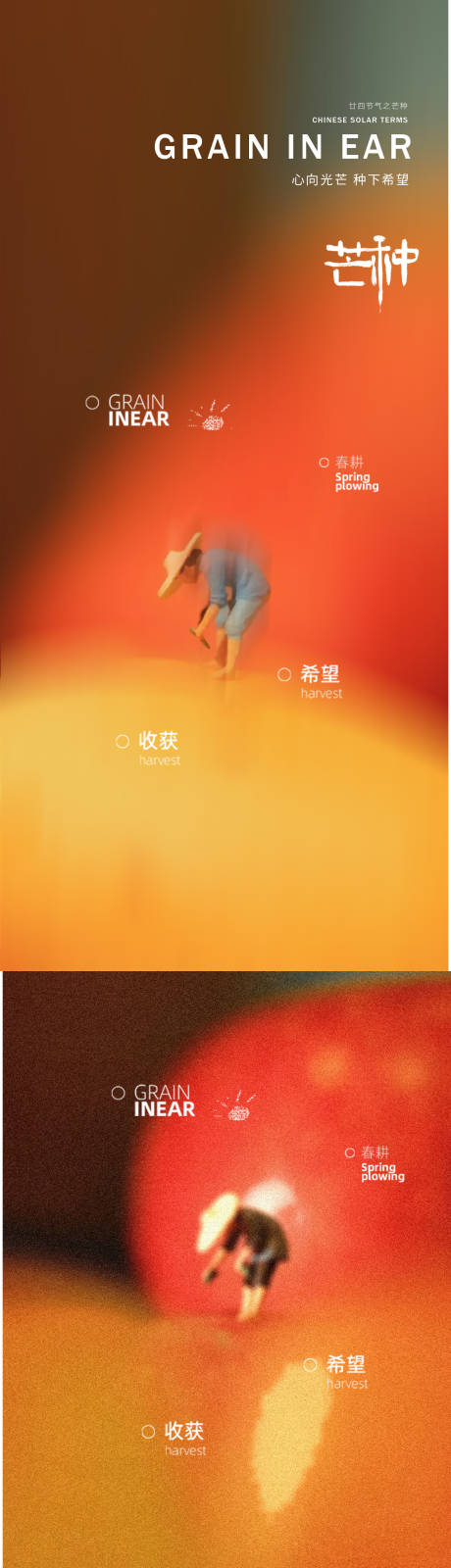 源文件下载【享设计】搜索编号：48040031067424410【芒种24节气海报】