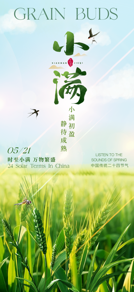 源文件下载【小满节气系列海报】编号：24310030851551560