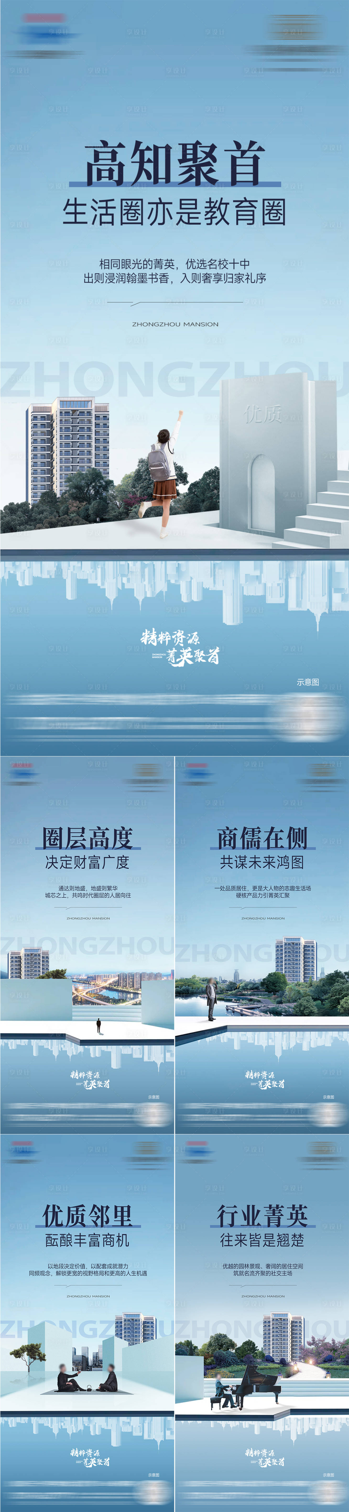 源文件下载【享设计】搜索编号：56670030911675111【房地产价值点系列海报】
