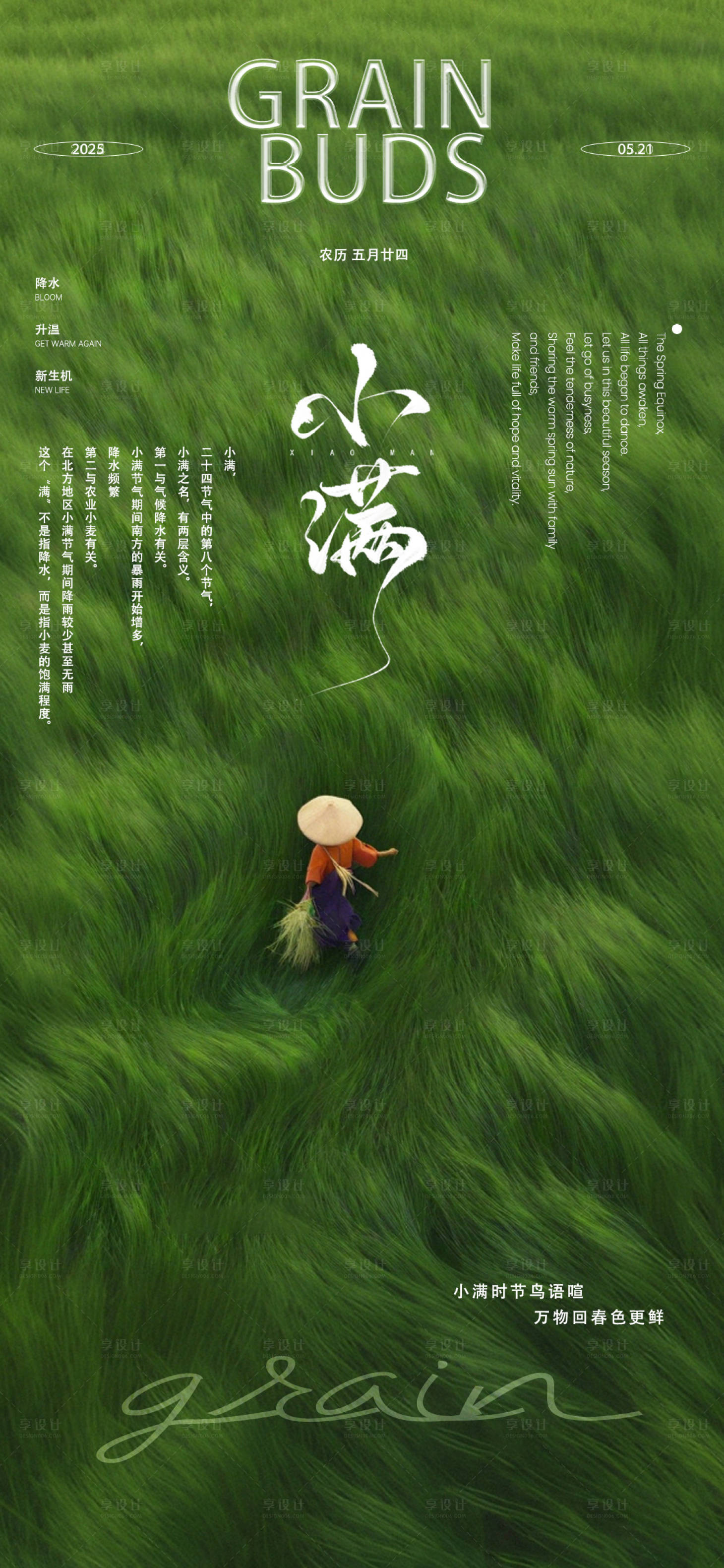 源文件下載【享設(shè)計】搜索編號：39830030601962180【二十四節(jié)氣小滿海報】
