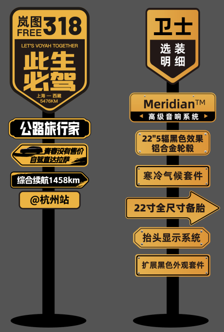 源文件下載【享設(shè)計(jì)】搜索編號(hào)：66620031007374262【318此生必駕立牌立柱路牌】