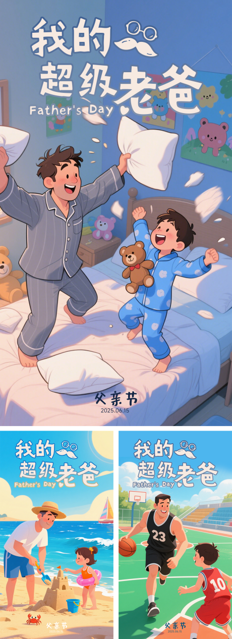源文件下载【父亲节卡通海报】编号：23050031073645351