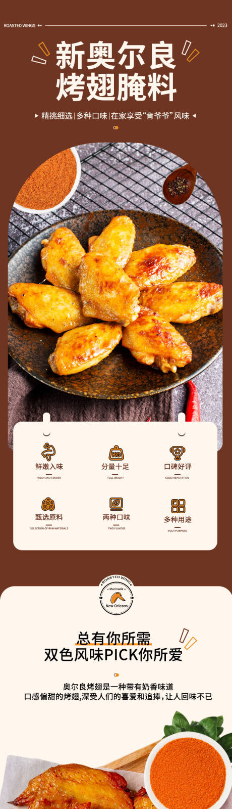 新奥尔良烤翅腌料详情