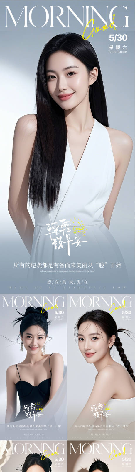 源文件下載【享設計】搜索編號：43000030679126911【醫美早安人物系列海報】