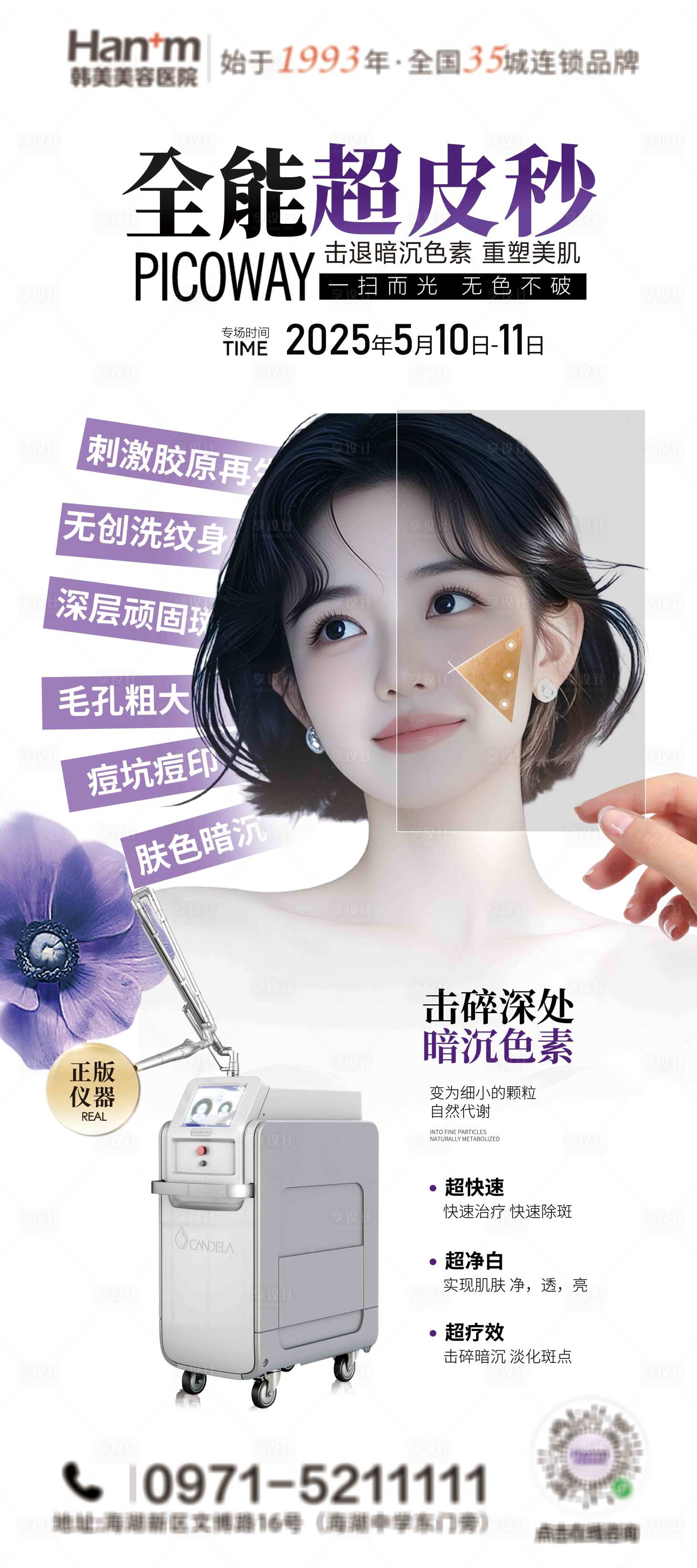 源文件下载【享设计】搜索编号：24730030543387810【医美超皮秒海报】