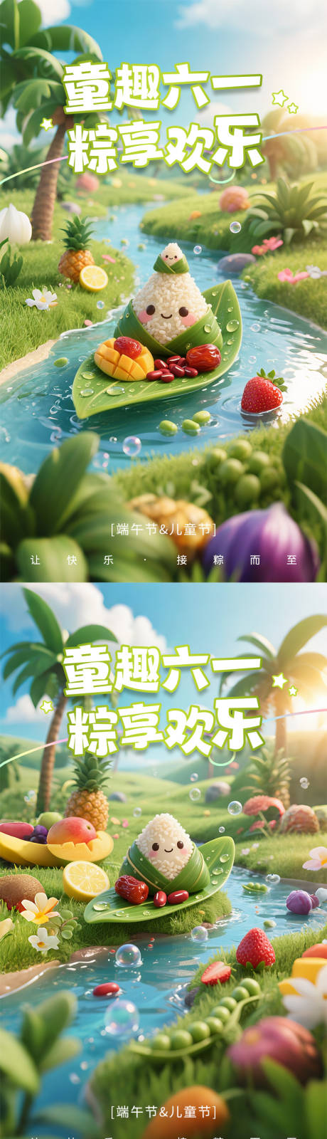 源文件下載【3D萌系端午節兒童節海報】編號：67770030916576318