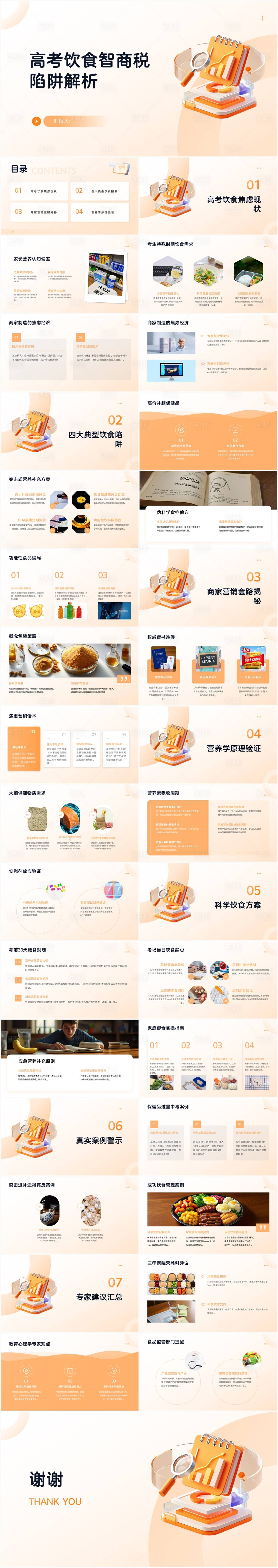 源文件下载【享设计】搜索编号：31810030999763814【高考饮食智商税陷阱解析PPT】