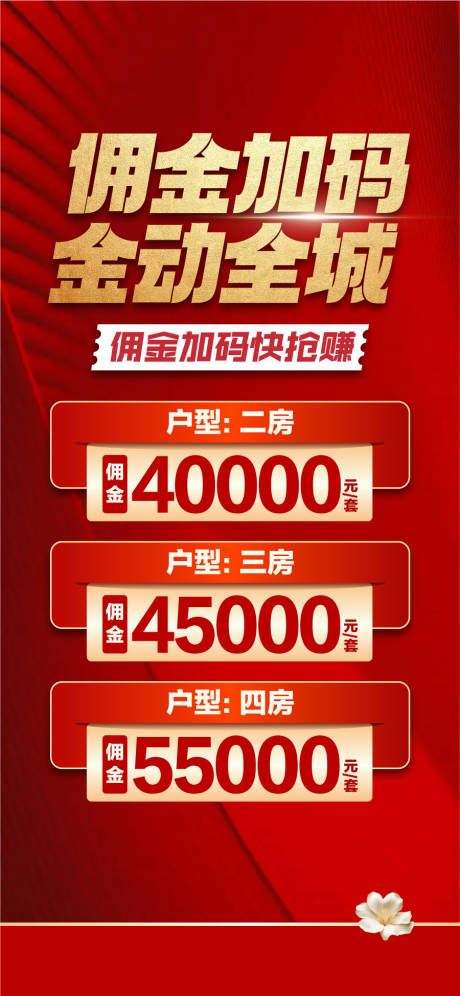源文件下载【地产佣金加码热销海报】编号：88310030780048601