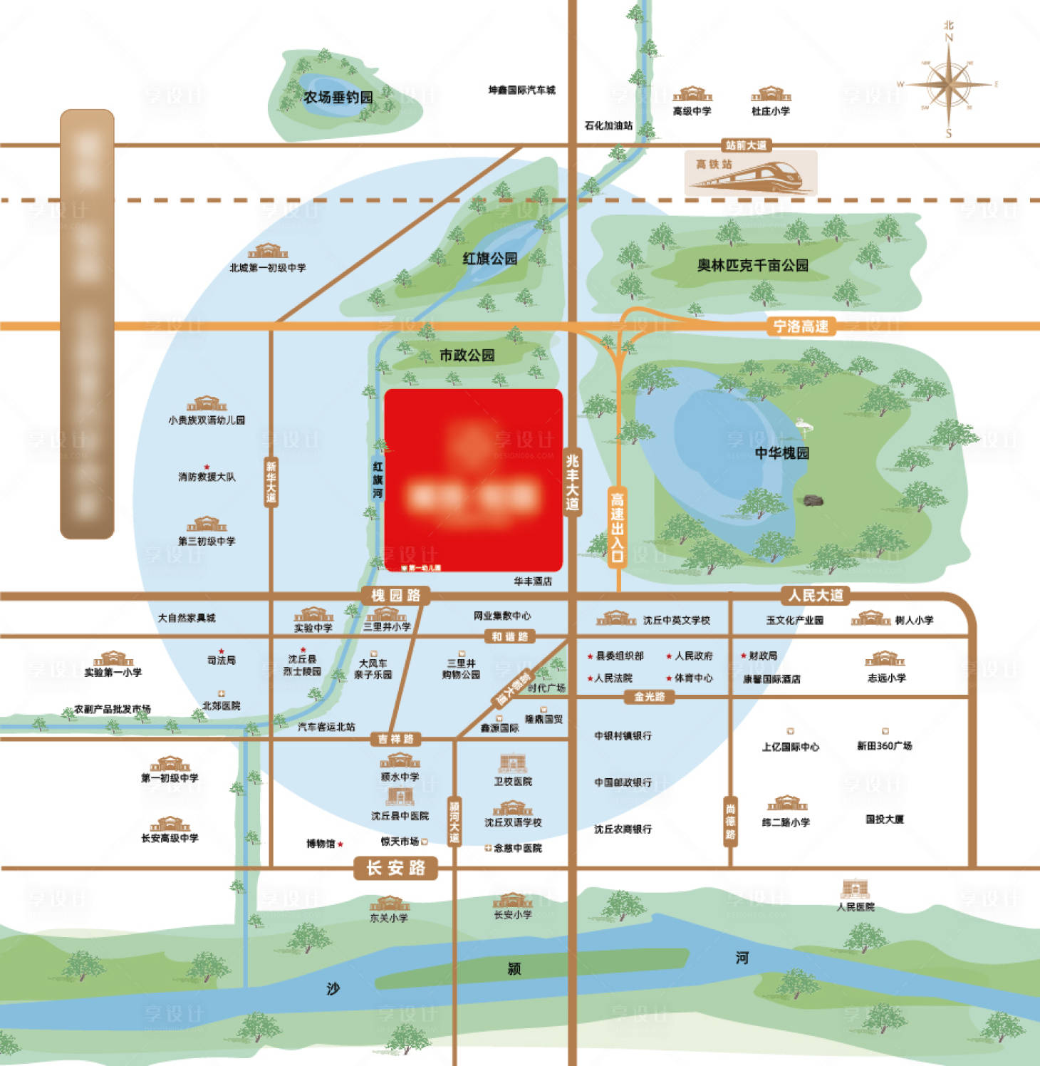 源文件下载【享设计】搜索编号：89030030737491958【房地产区位图】