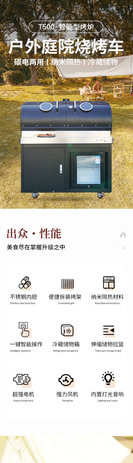 户外庭院烧烤炉详情页