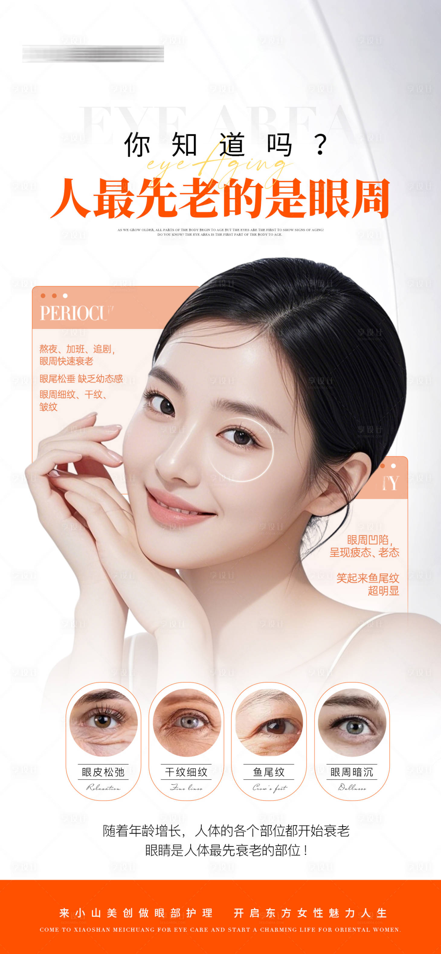 源文件下载【享设计】搜索编号：37430031084787186【医美眼部衰老知识海报】