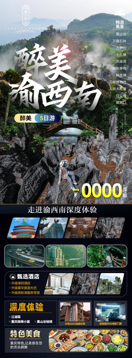 源文件下载【醉美渝西南旅游长图】编号：45970030641694613
