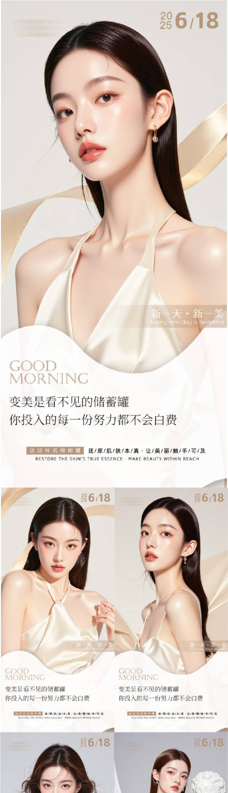 源文件下载【享设计】搜索编号：80800031623913249【医美618早安人物系列海报】