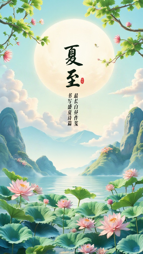 源文件下载【夏至节气海报】编号：28910031357309396