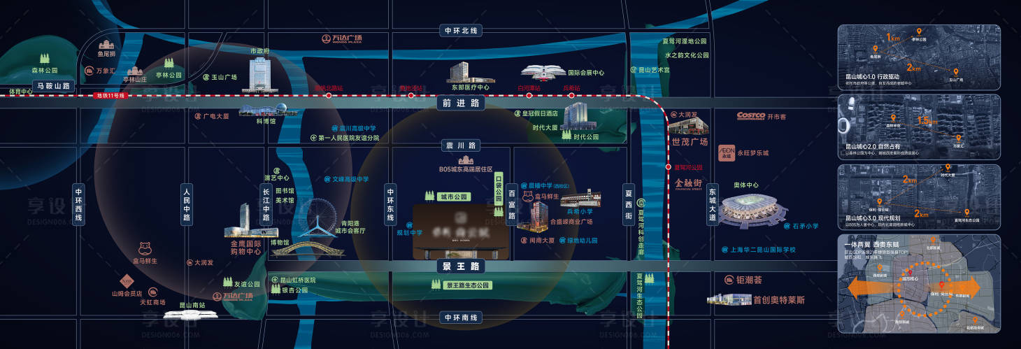 源文件下载【享设计】搜索编号：16980031395391573【地产区位图配套主画面】