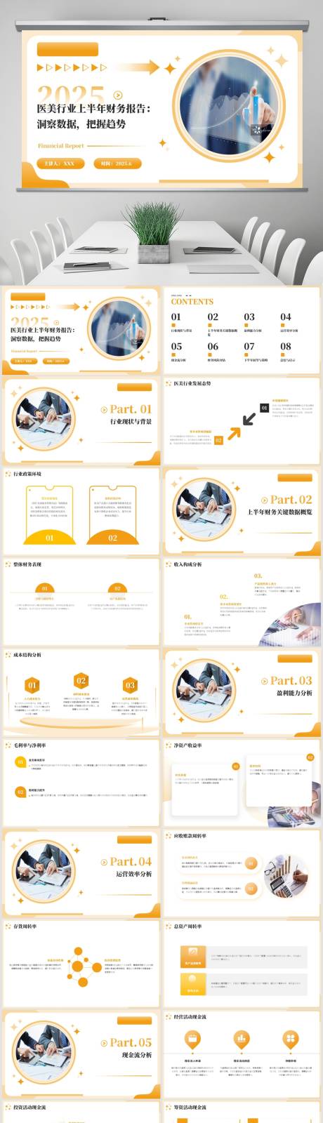 源文件下载【医美行业上半年财务报告汇报PPT】编号：30800031366942636