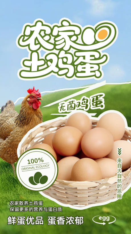 源文件下载【农家土鸡蛋宣传海报】编号：78730031485525507